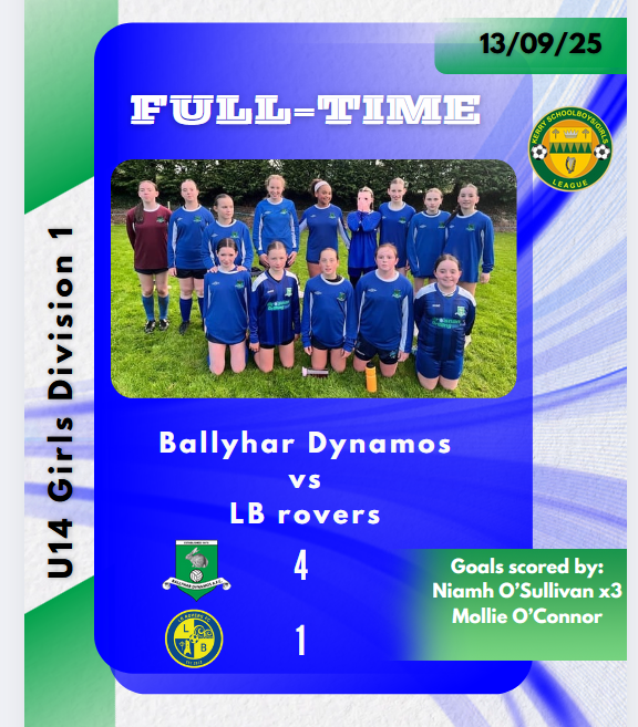 U14 Girls Division 1: Ballyhar 4 - LB Rovers 1